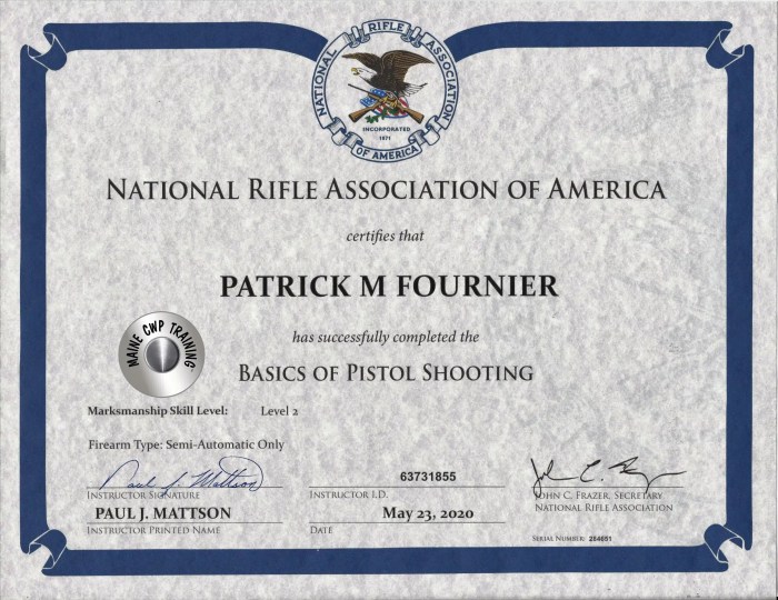 Nra basic pistol shooting course student examination answer key